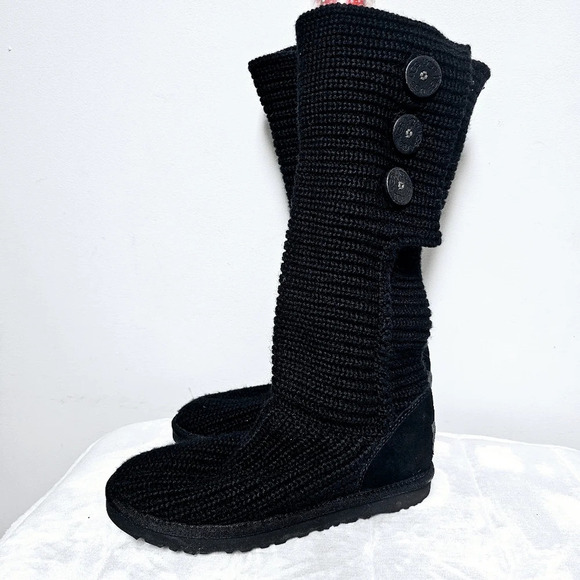 Ugg black Carly sweater tall boots 8 - Picture 14 of 16